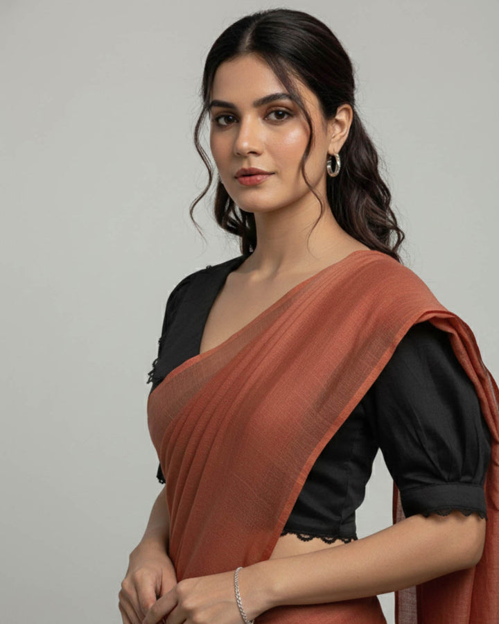 Vintage White Satin V-neck Blouse with Peter Pan Collar & Puff Sleeves