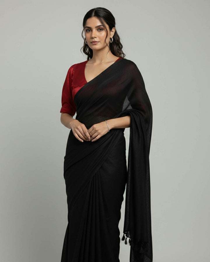 Vintage White Satin V-neck Blouse with Peter Pan Collar & Puff Sleeves