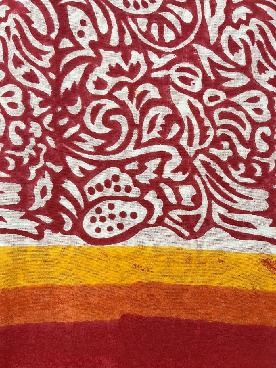 Haseena Hand Block Print Mul Mul Cotton Saree