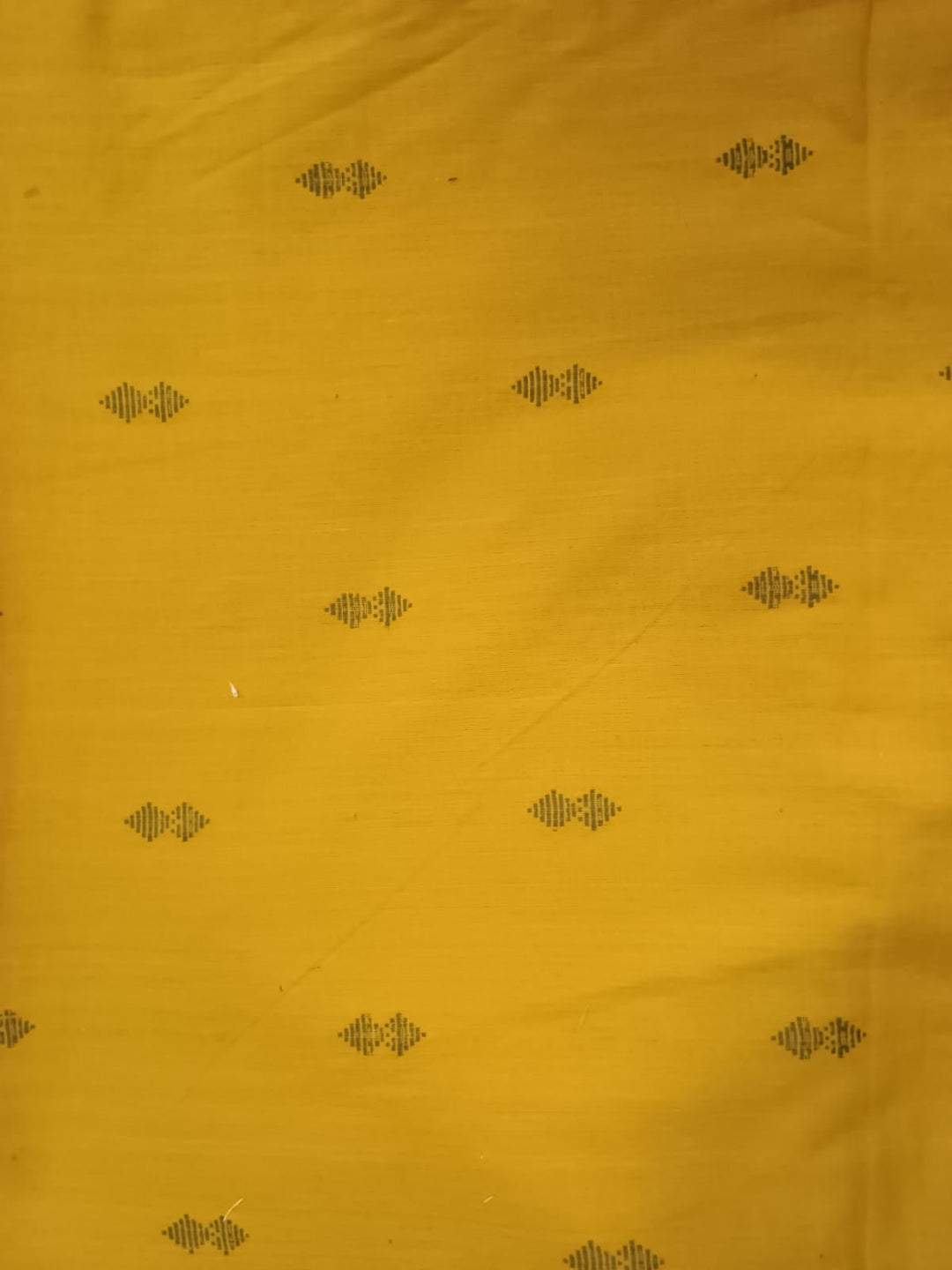 9AM button down blouse with elbow sleeve - Mustard Handwoven