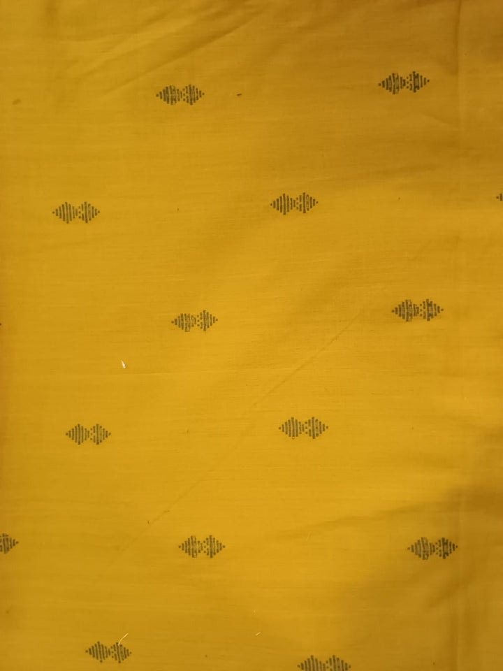 9AM button down blouse with elbow sleeve - Mustard Handwoven