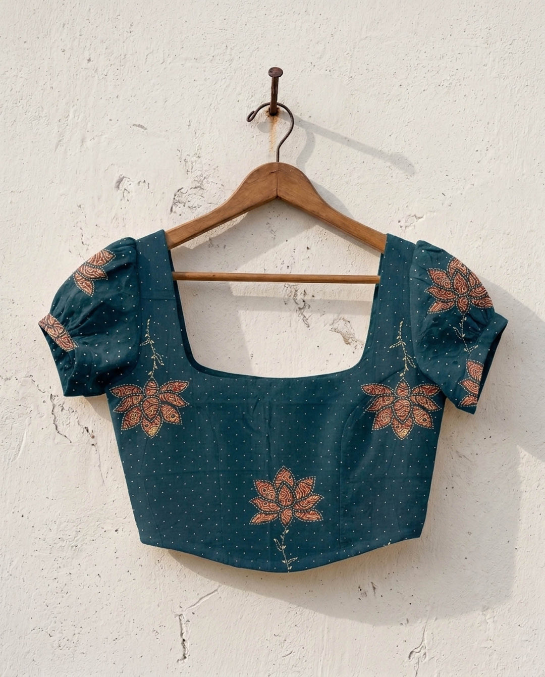 Noor Cotton Corset Blouse in Blue