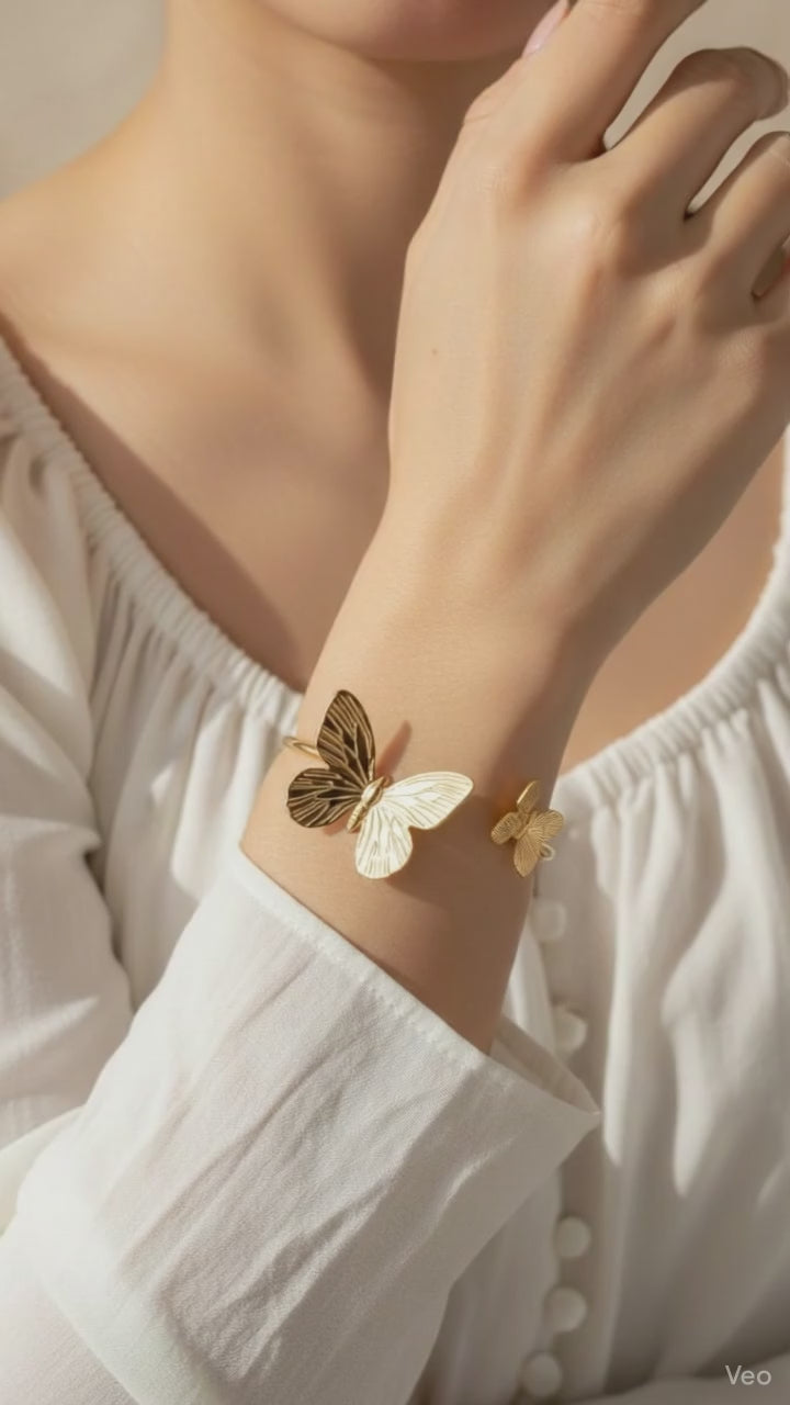 Butterfly Charm 18k Gold Plated Bracelet