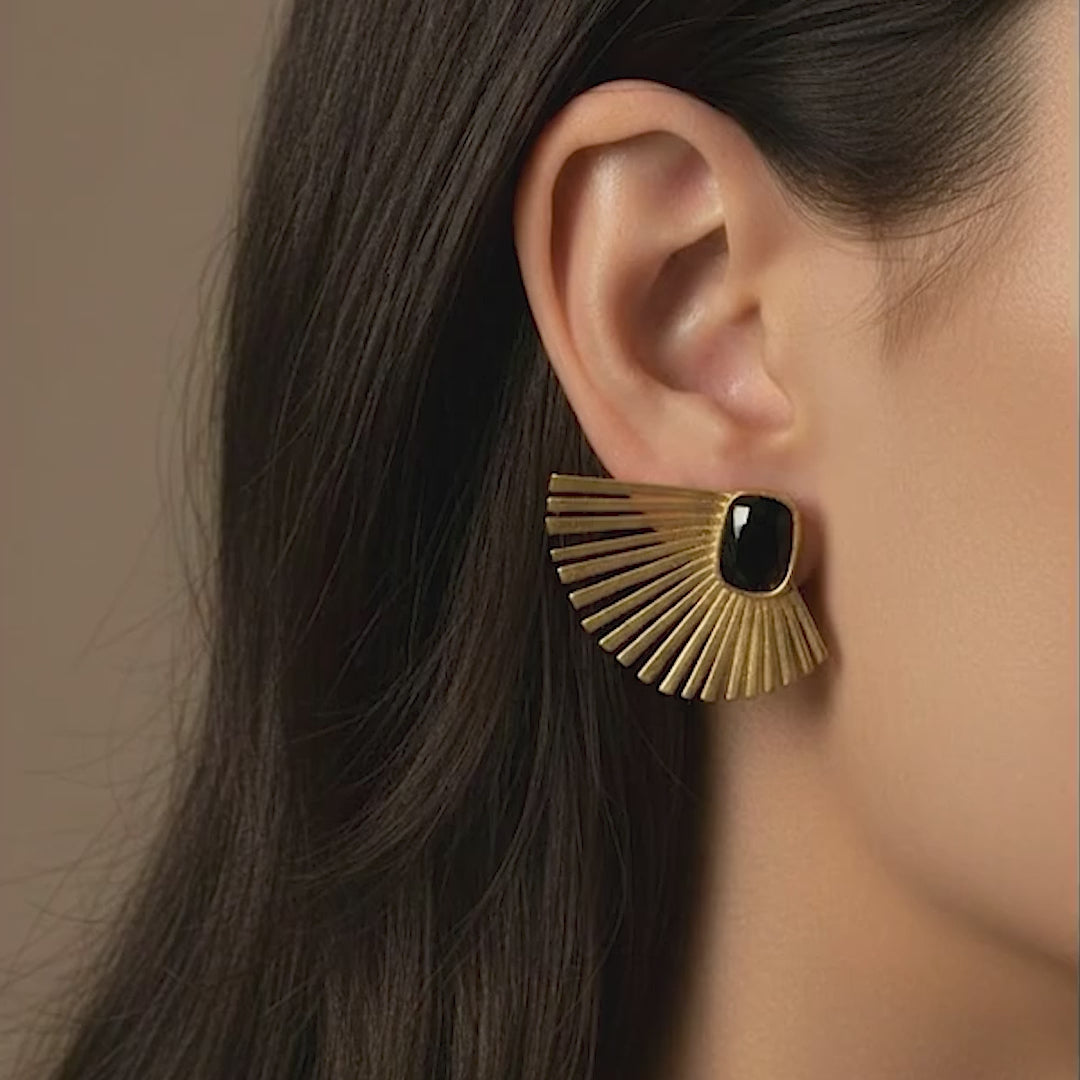 Sunline Stud 18k Gold Plated Earrings