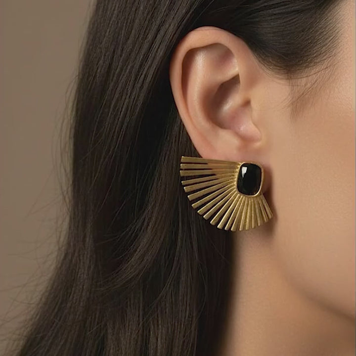 Sunline Stud 18k Gold Plated Earrings