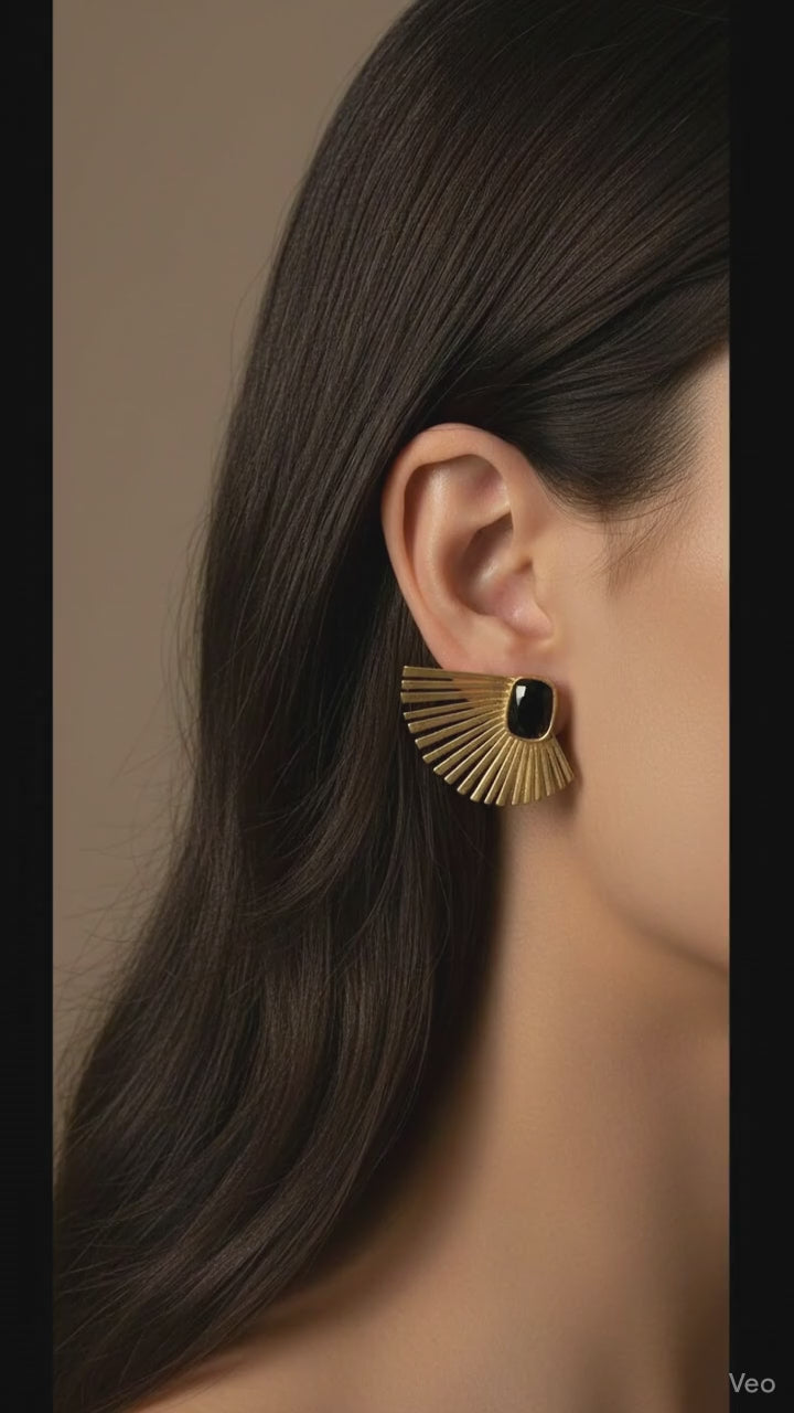 Sunline Stud 18k Gold Plated Earrings