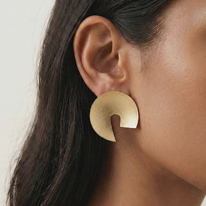 Abstract Stud 18k Gold Plated Earrings