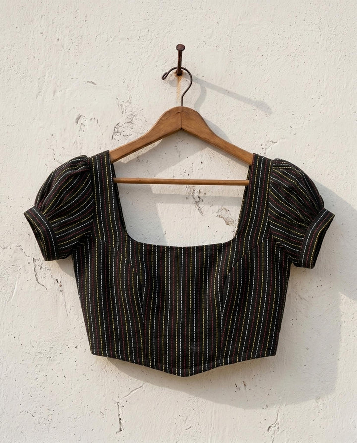 Noor Kantha Corset Blouse in White
