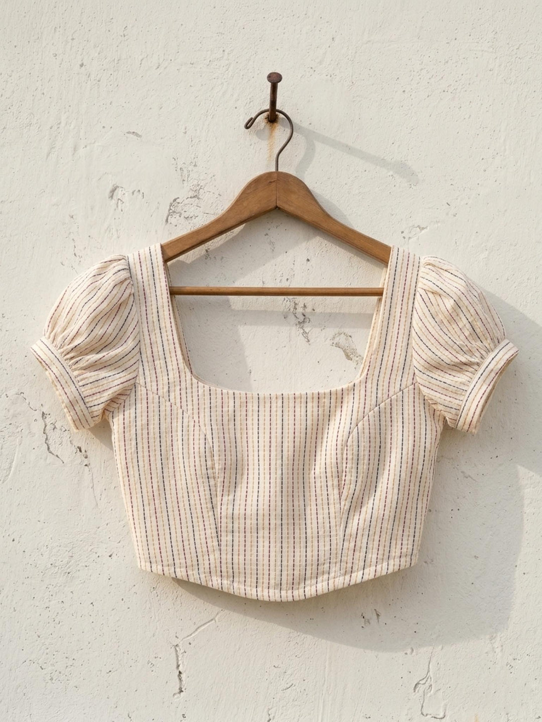 Noor Kantha Corset Blouse in White