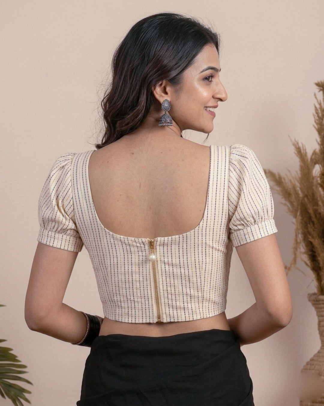 Noor Kantha Corset Blouse in White