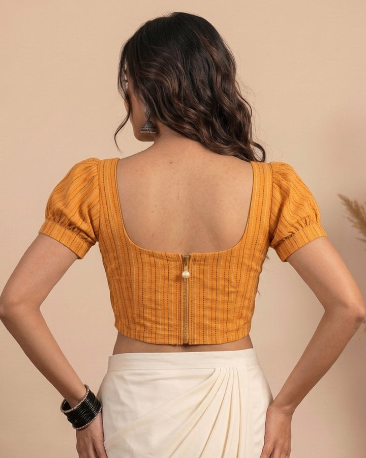 Noor Kantha Corset Blouse in White