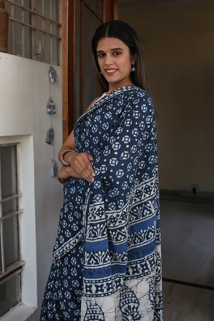 The Twilight Grey cotton saree 