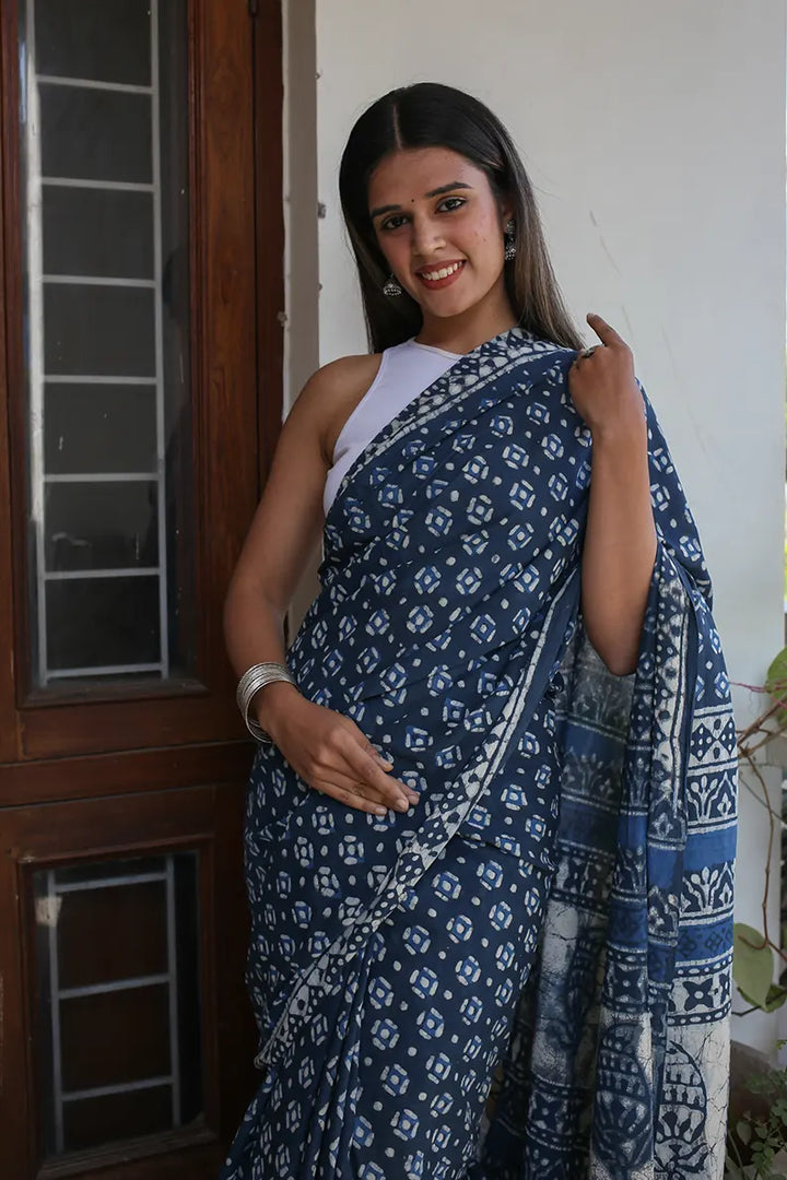 The Twilight Grey cotton saree 