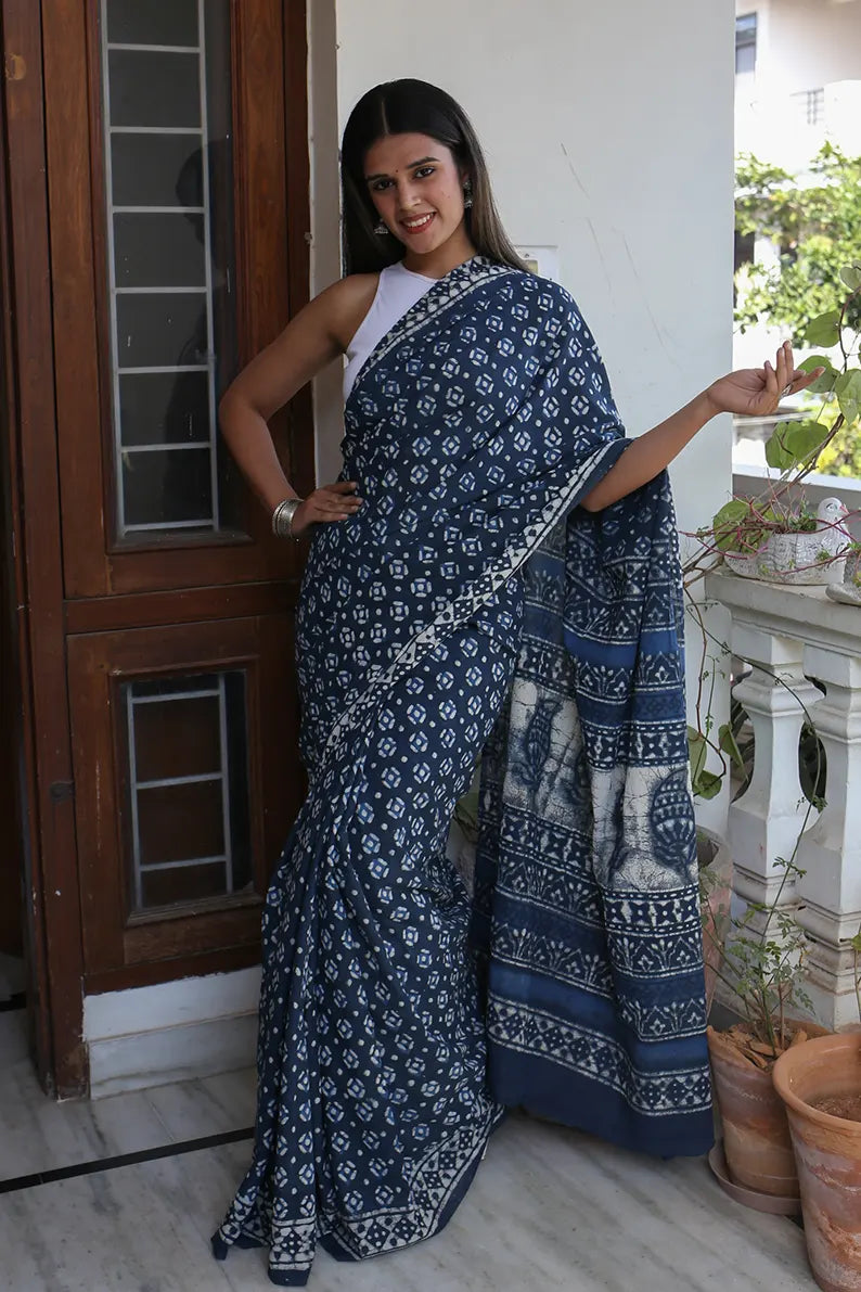 The Twilight Grey cotton saree 